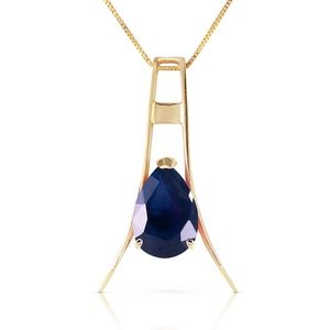 14K. SOLID GOLD NECKLACE WITH NATURAL SAPPHIRE